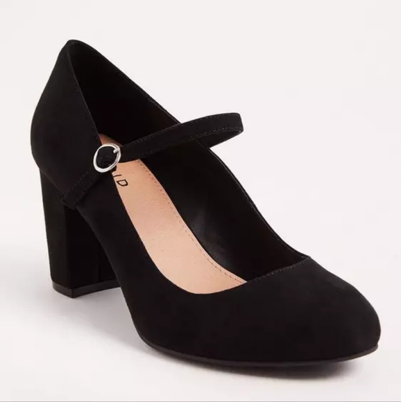 🆕⚡⚡🖤 Torrid NWT 8.5WW 9WW Maryjane heels suede feel - Picture 1 of 3